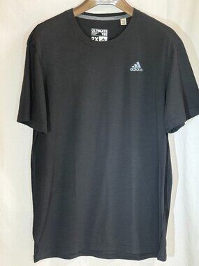 Adidas Ultimate Tee Moisture Wicking Men's Crew Neck T-Shirt - Black - 2XL